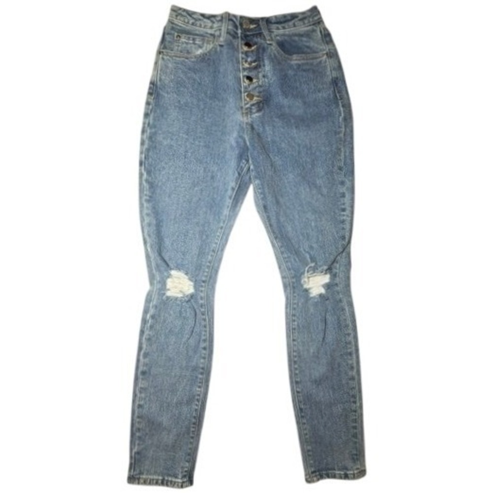 WeWoreWhat The Danielle High Rise Vintage Straight Jeans NWT 25 Button Fly